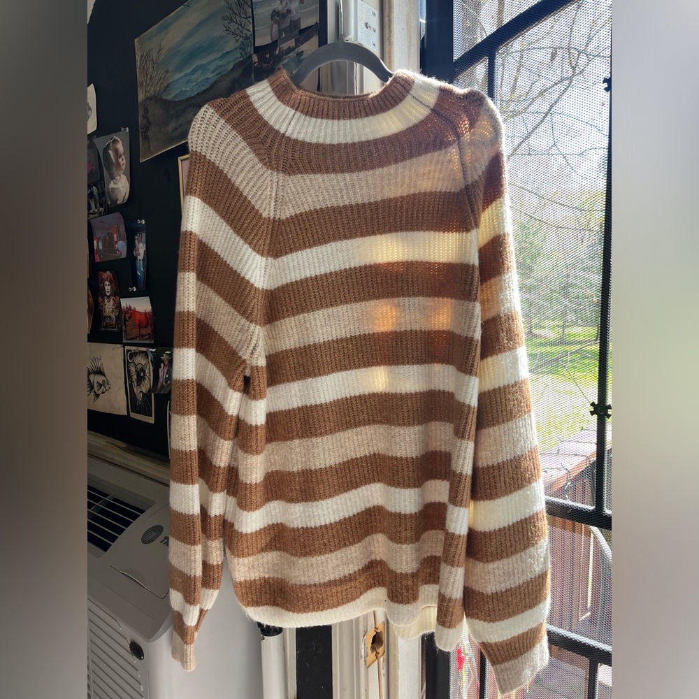 Time and True plus size striped mock neck sweater. NEVER WORN.